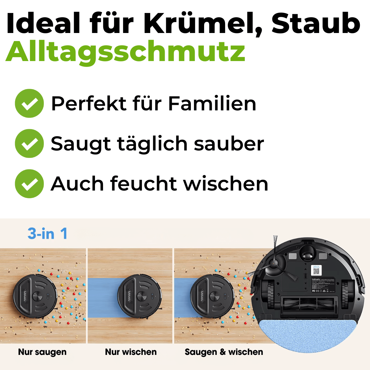 3 - in - 1 Reinigungsroboter - Staubsauger - Norvic